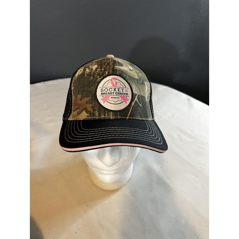 Snap-on Cap "Socket To Breast Cancer" Awareness Baseball Cap Hat Camo